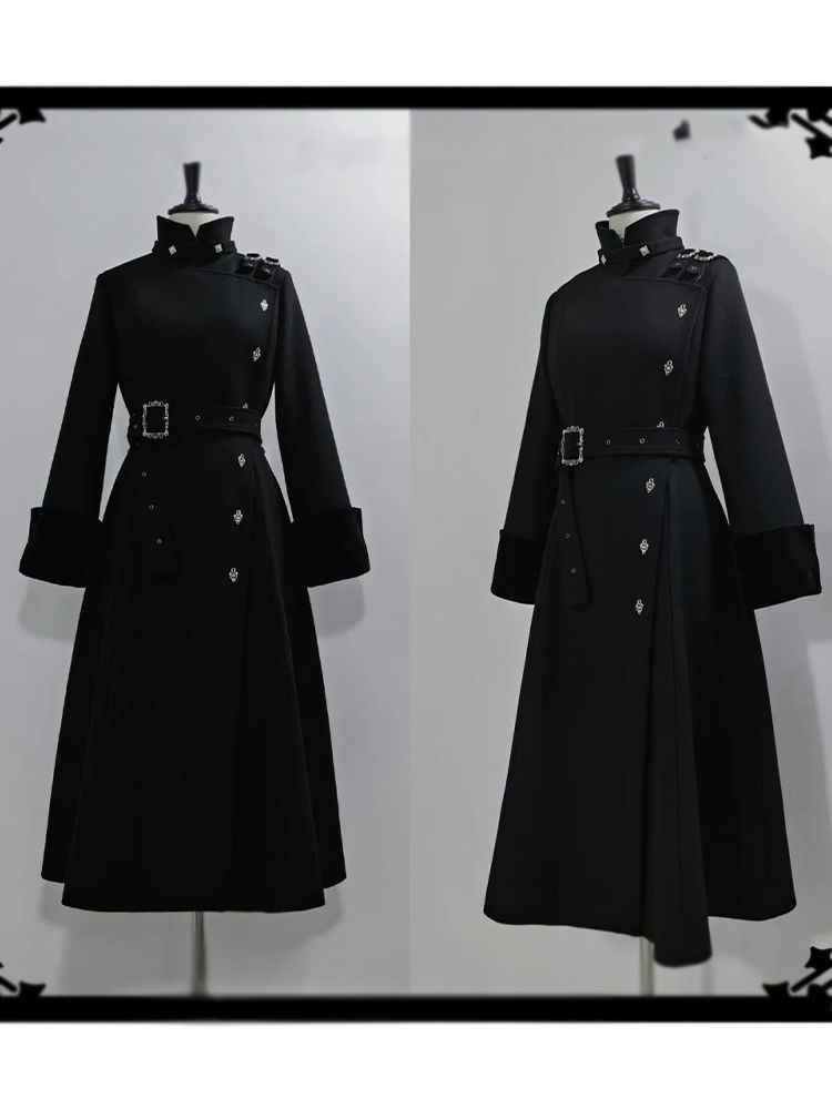 2025 Winter Gothic Belted Slim - Wool Coat Peacoat review and price