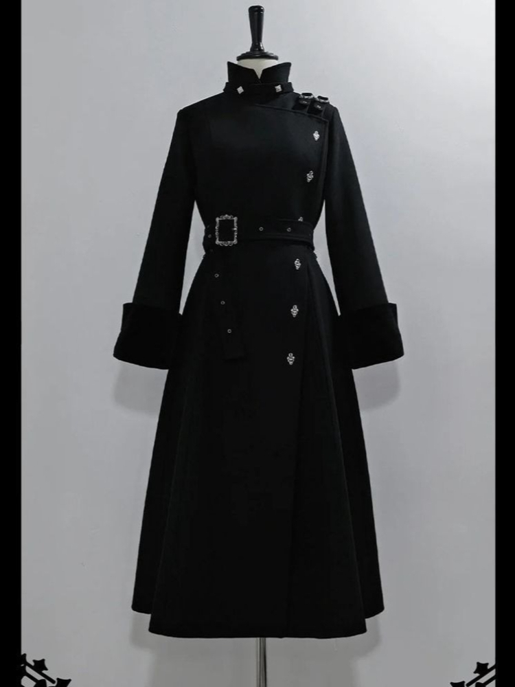 2025 Winter Gothic Belted Slim - Wool Coat Peacoat review and price