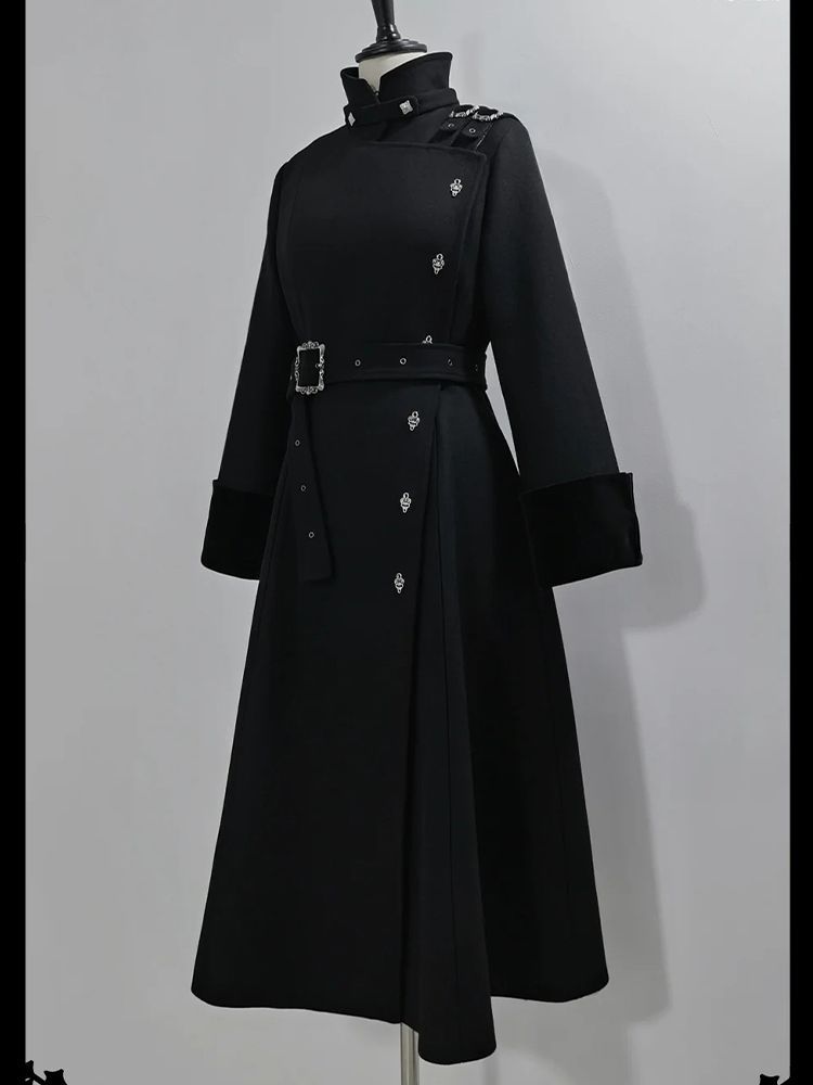 2025 Winter Gothic Belted Slim - Wool Coat Peacoat review and price