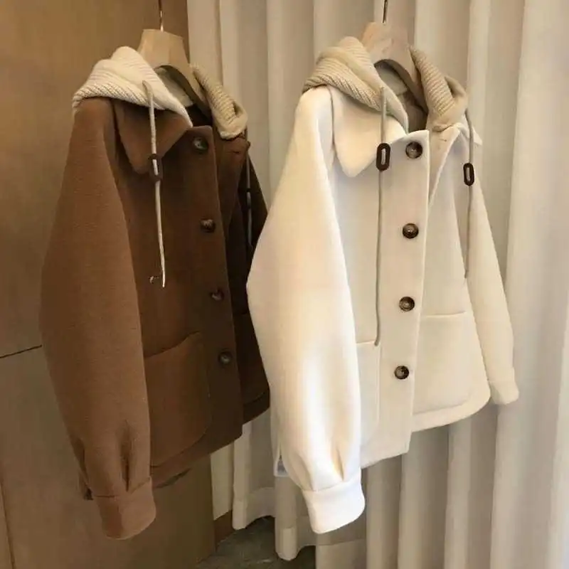Women's Hooded Woolen Coat 202 - Wool Coat Peacoat review and price
