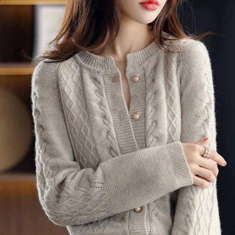 Vintage Knitted Cardigan Jacke - Wool Coat Peacoat review and price