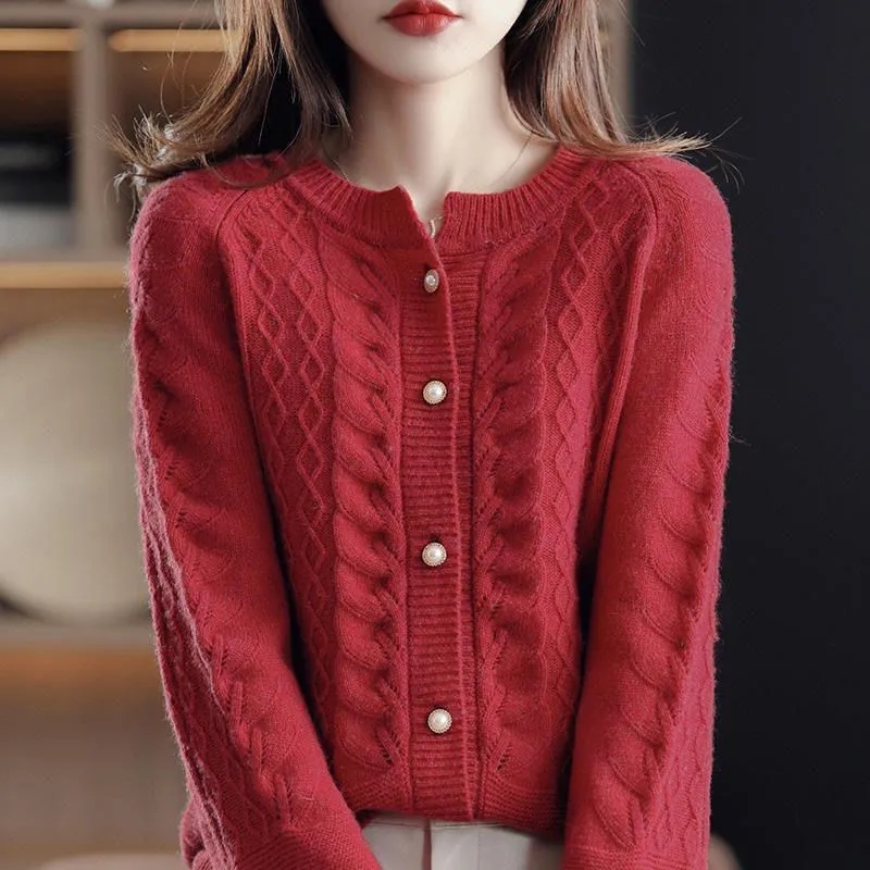 Vintage Knitted Cardigan Jacke - Wool Coat Peacoat review and price