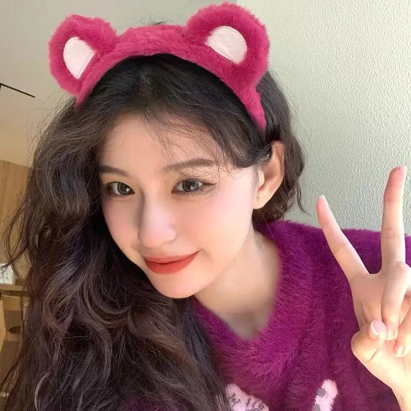 1-5PCS Cute Strawberry Bear Pl - Winter Headband Fleece review and price