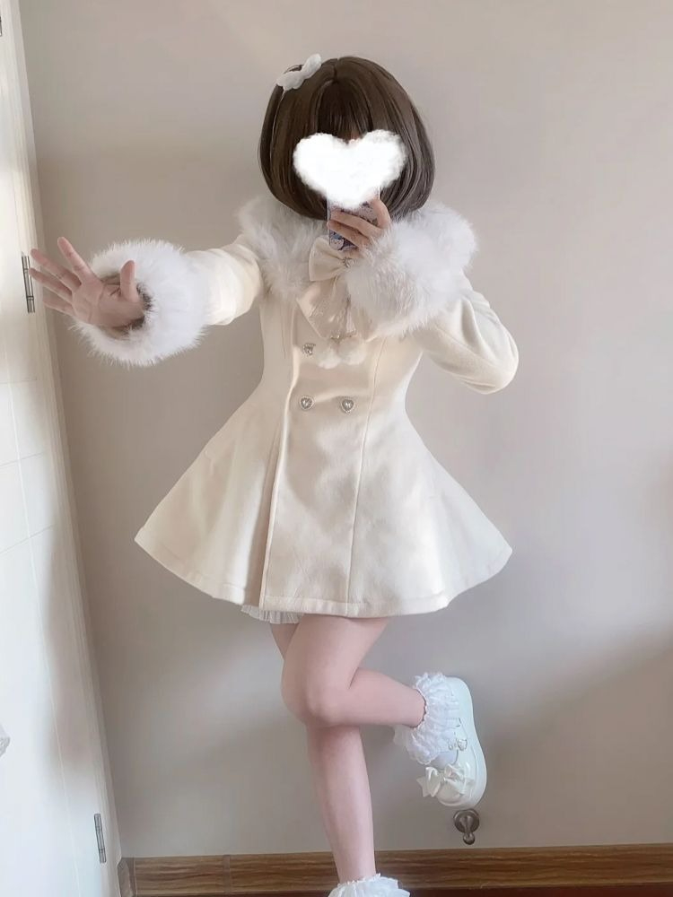 Japanese Autumn Winter Elegant - Wool Coat Peacoat review and price